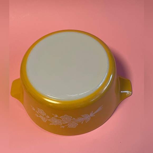 Vintage Pyrex 473 Casserole Bowl with Lid 470 Butterfly Gold 1 Qt - USA made - Picture 3 of 6